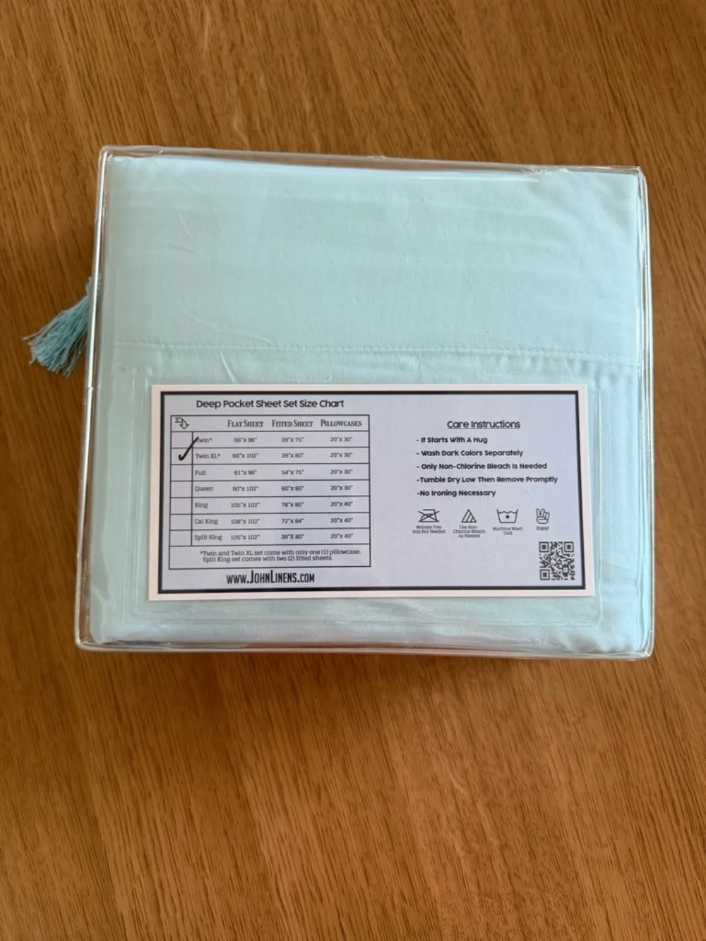John Linens Twin XL Light Blue Sheet Set Hotel Luxury Dorm Bedding Cooling Soft